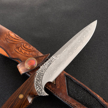 The wisdom damascus fixed blade knife 27CM-Romance of Men